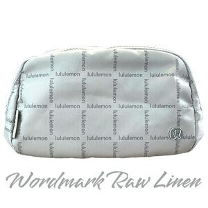 Lululemon Everywhere Belt Bag 1L Wordmark Raw Linen Beige NWT Silver Hardware